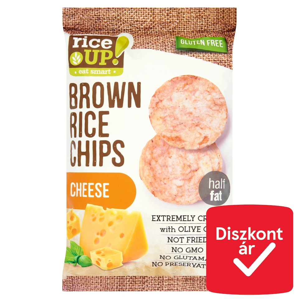 image 1 of RiceUp! Eat Smart Brown Whole Grain Rice Chips with Cheese 60 g