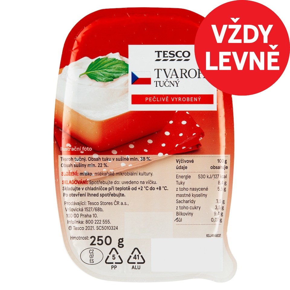 Tesco Tvaroh tučný 250g