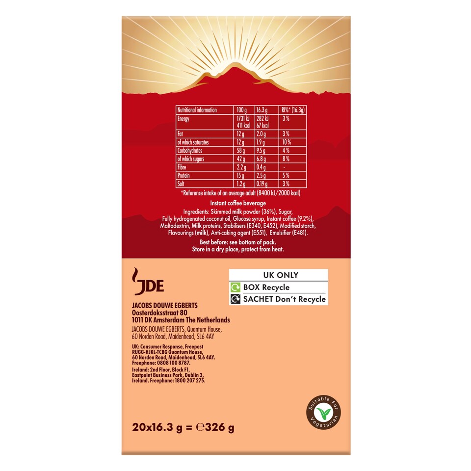 image 1 of KENCO Classic LATTE 20 SACHETS 326g