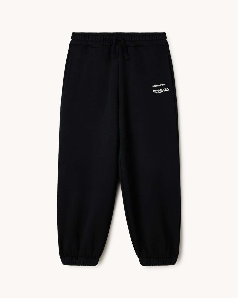 image 1 of F&F Boys Cotton Rich Slogan Joggers in Black