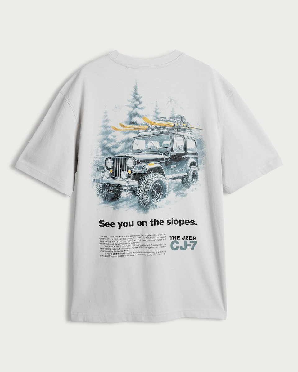 image 1 of Jeep Pure Cotton CJ-7 Print T-Shirt in Grey