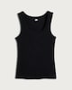 image 4 of F&F Cotton Rich Ribbed Scoop Neck Vest in Black