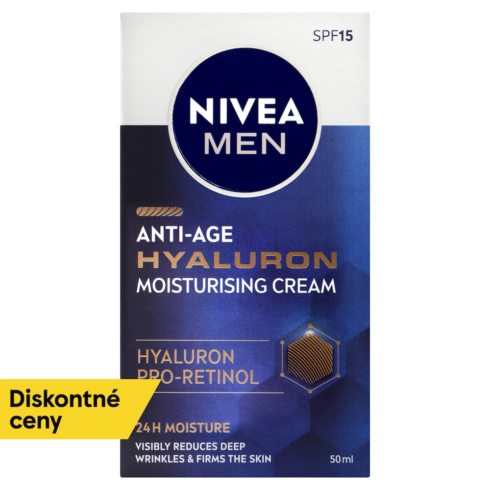 obrázok 1 z Nivea Men Hyaluron Hydratačný pleťový krém proti vráskam OF 15 50 ml	