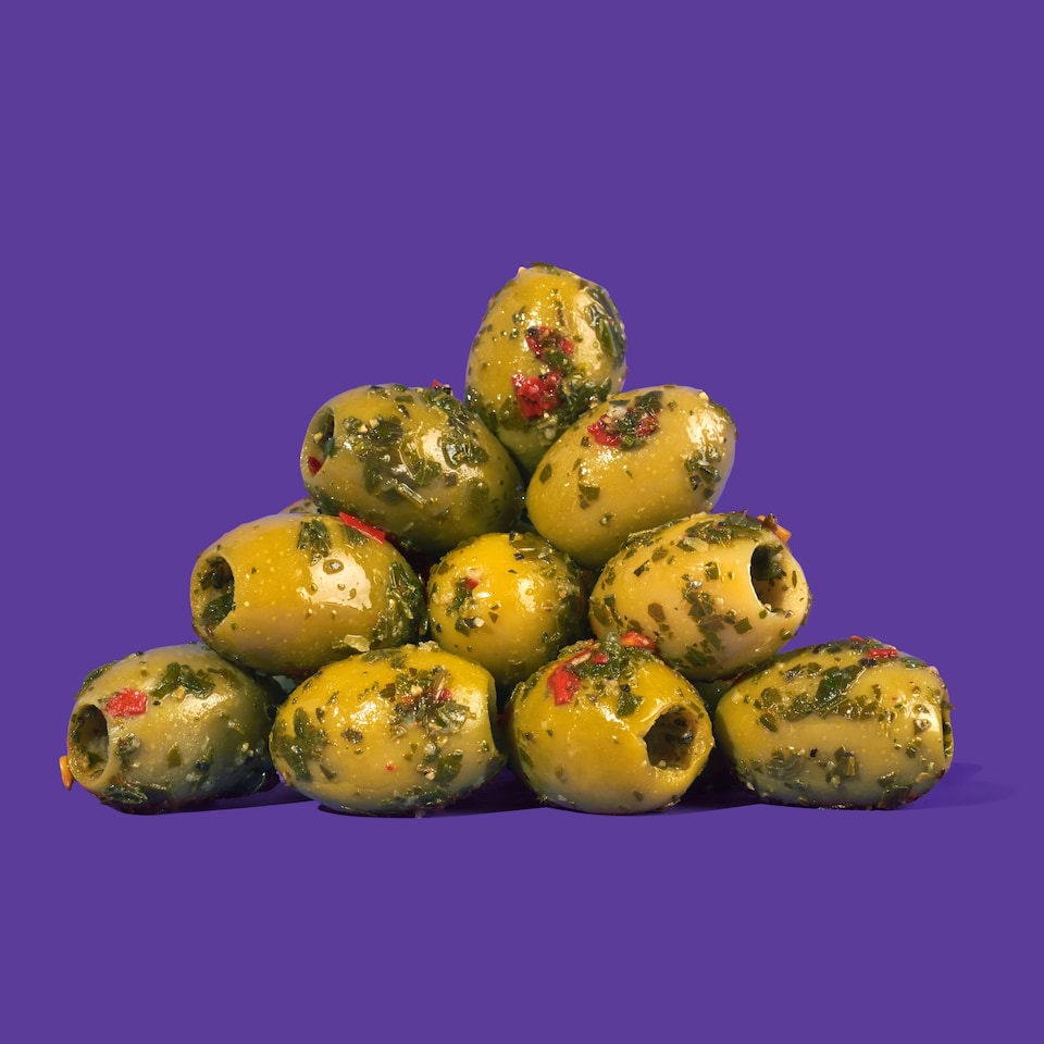 image 1 of Olly's Chimichurri Halkidiki Olives 200g