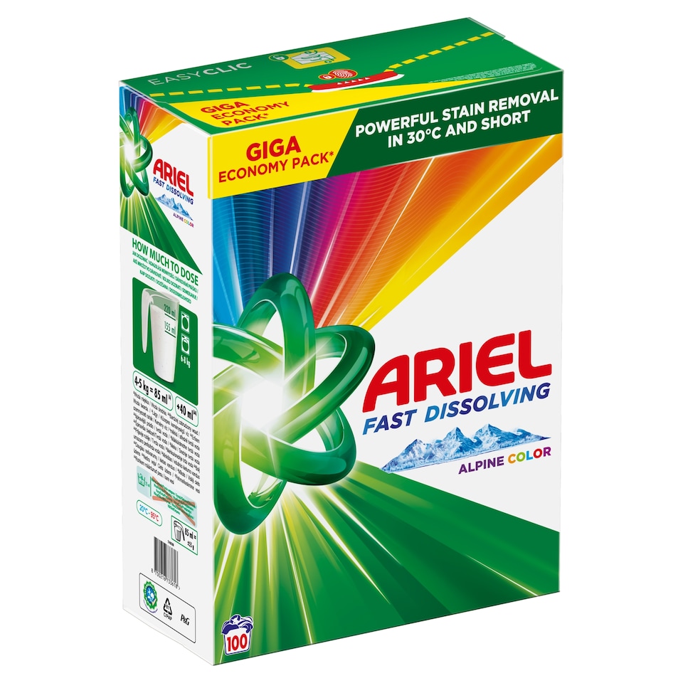 obrázok 1 z Ariel Alpine Color Prášok Na Pranie, 5.5 kg, 100 Praní