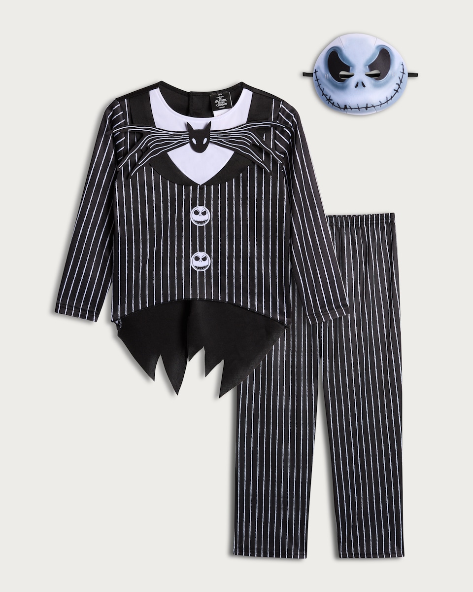 image 1 of Disney The Nightmare Before Christmas 4-Piece Fancy Dress Costume in Black