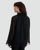 image 4 of F&F Tie Neck Long Sleeved Blouse in Black