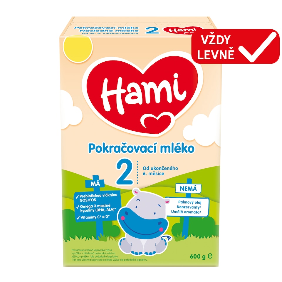 Obrázek 1 pro produkt HAMI 2 pokračovací kojenecké mléko 600g