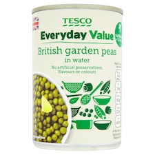Tesco Every Day Value Garden Peas In Suger Salt Water 300G