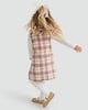 image 3 of F&F Girls 3-Piece Check Print Pinafore, Top and Tights Set in Pink