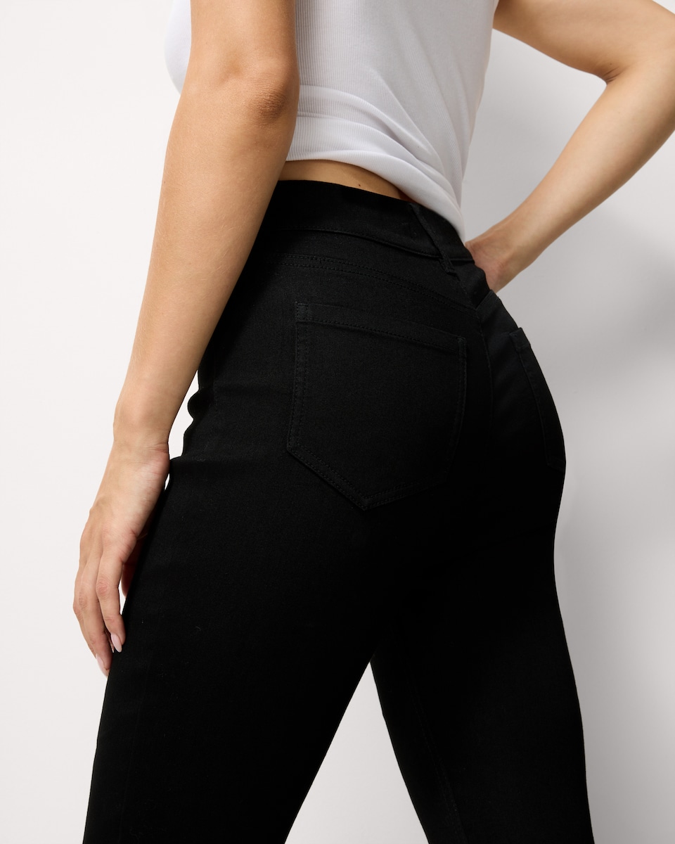image 1 of F&F High Rise Flared Jeggings in Black