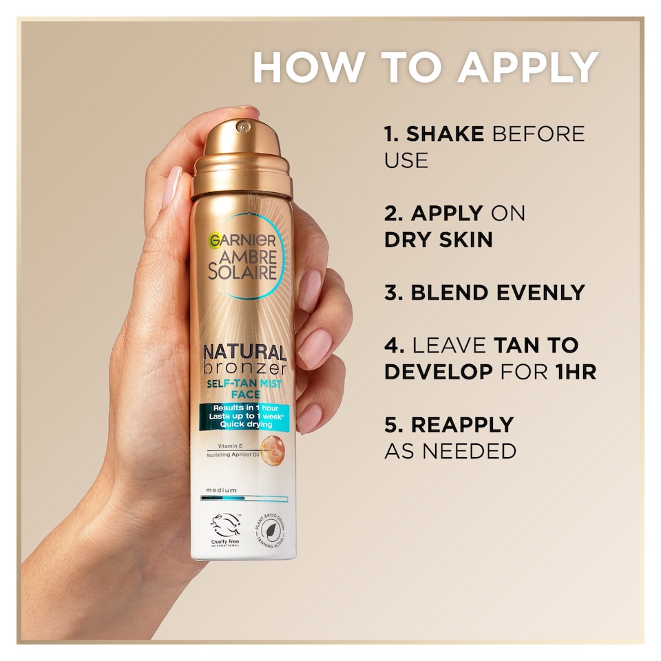 image 1 of Garnier Ambre Solaire No Streaks Bronzer Self-Tanning Face Mist 75Ml
