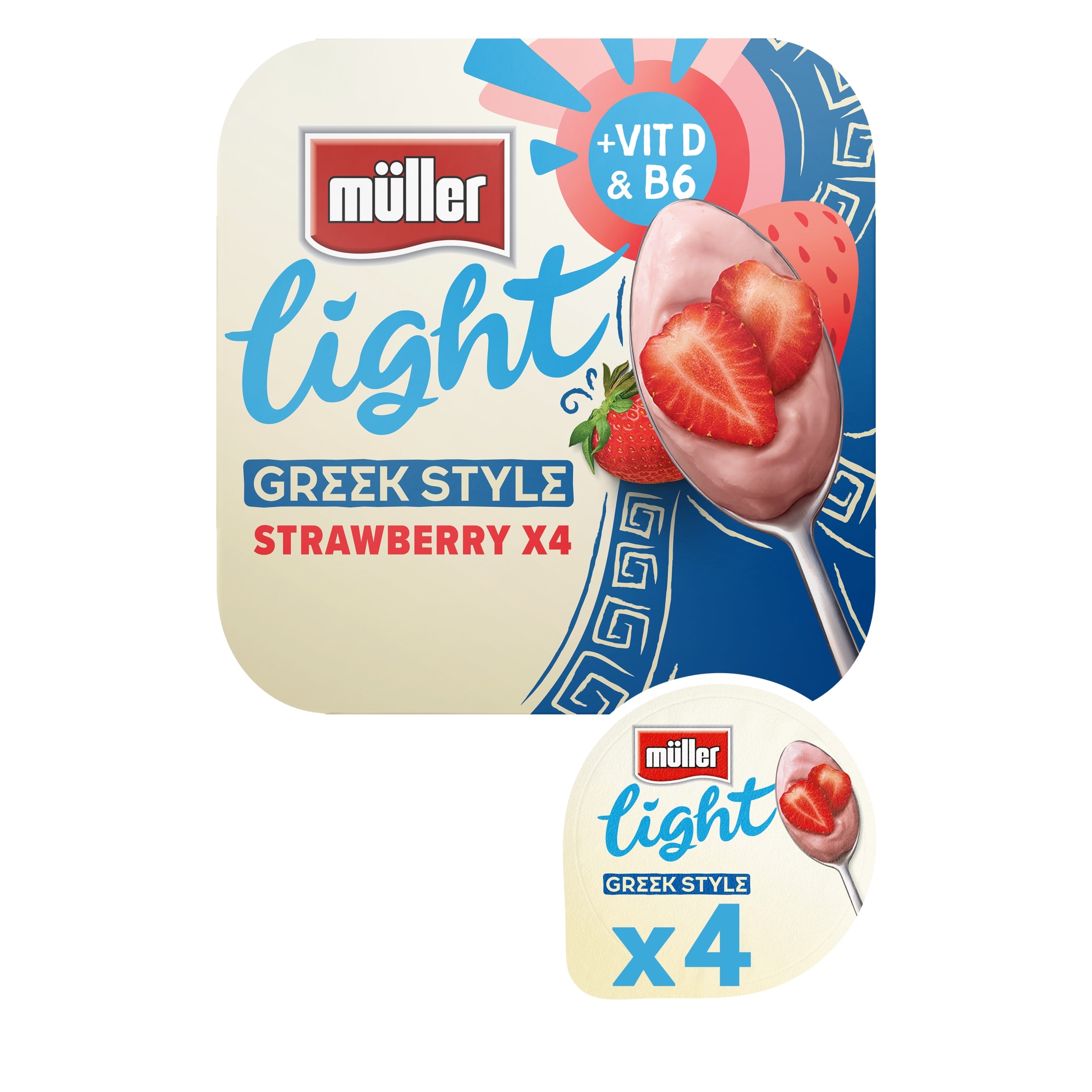 Muller Light Greek Style Strawberry Yogurt 4X115g