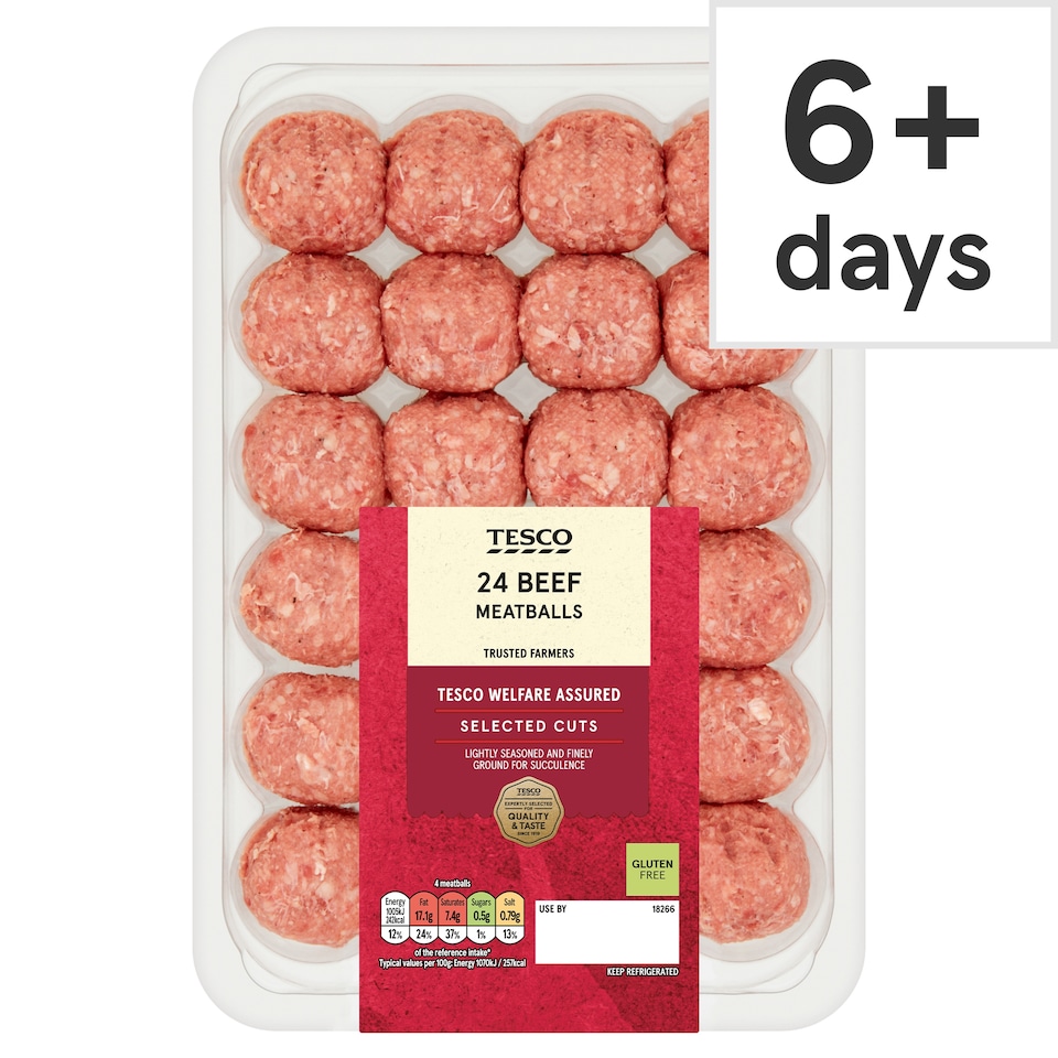 Tesco Beef Meatballs 24 Pack 672g