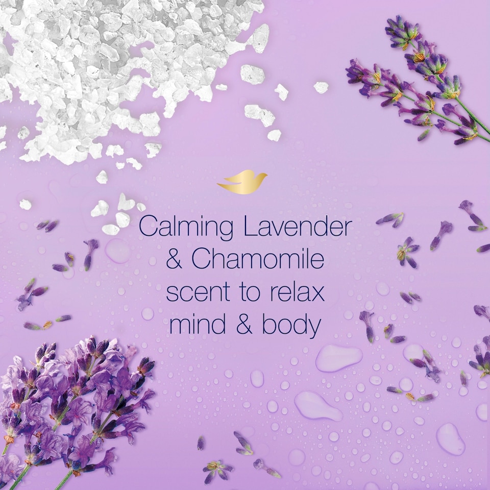 image 1 of Dove Relaxing Care Lavender & Chamomile Bath Salts 900g
