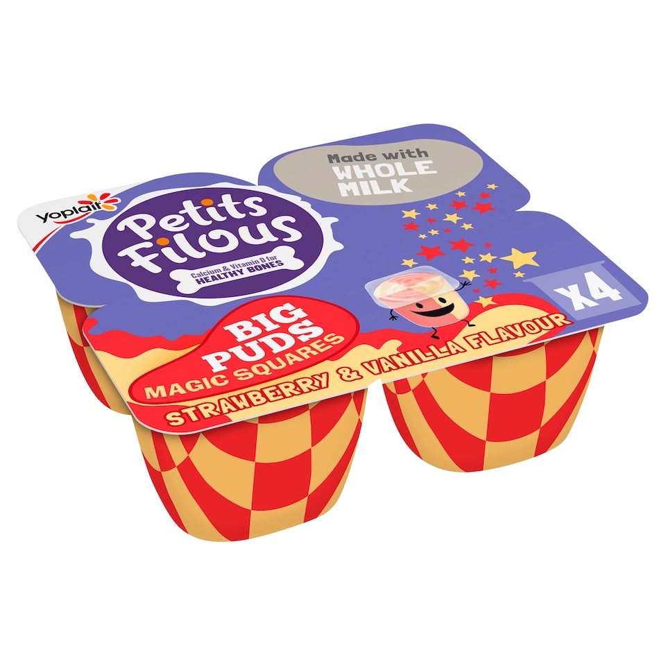 image 1 of Petis Filous Magic Squares Strawberry Vanilla Yoghurt 4 X80g