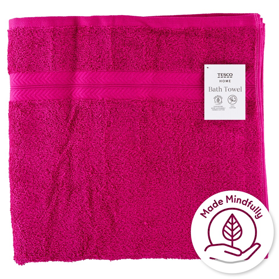 Tesco Home Raspberry Color Bath Towel 70 cm x 127 cm