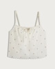 image 4 of The F&F Edit Pure Cotton Floral Embroidered Camisole Pyjama Top in White