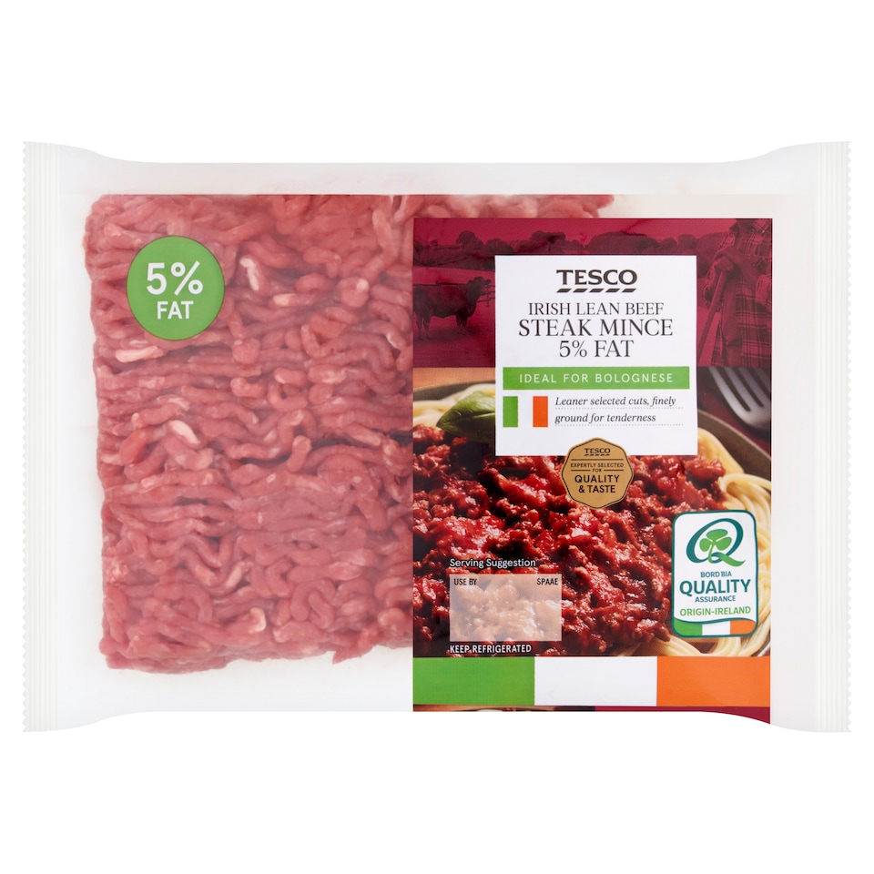 Tesco Irish Lean Beef Steak Mince 5% Fat 450g