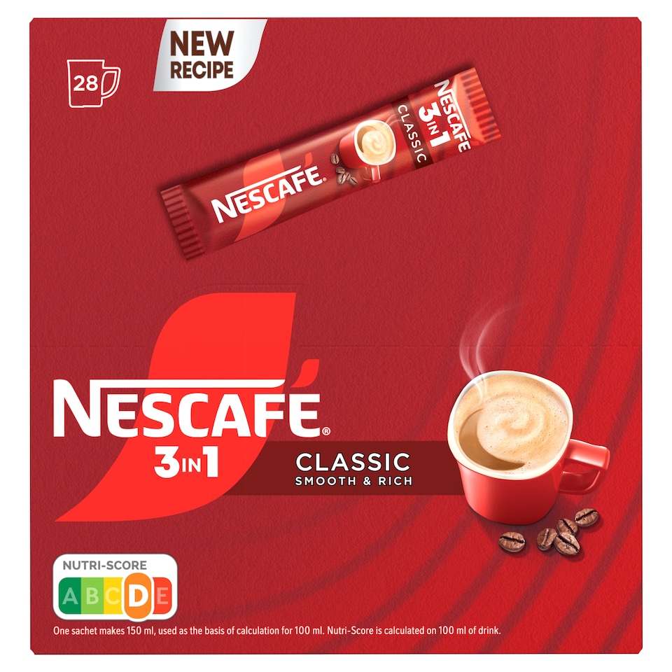 NESCAFÉ 3in1 Classic, instantná káva, 28 vrecúšok x 15,5 g (434 g)