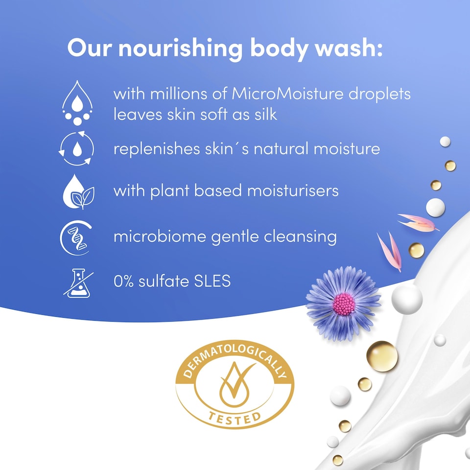 image 1 of Dove Anti-Stress 24hr Advanced Care Body Wash Shower Gel Chamomile & Oat Milk 400ml