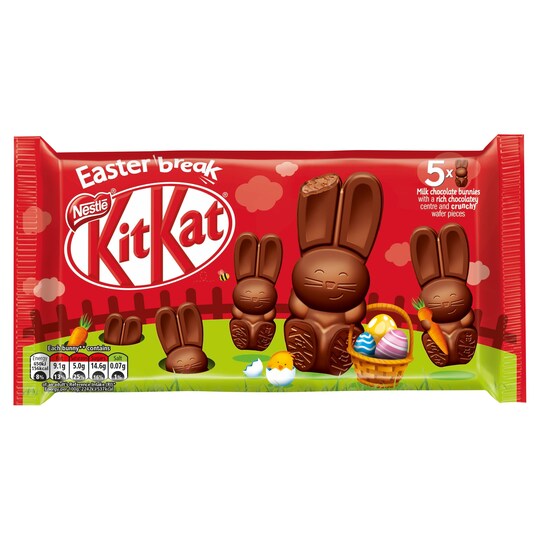 Nestle Kit Kat Milk Chocolate Bunny Multipack 145G Tesco Groceries