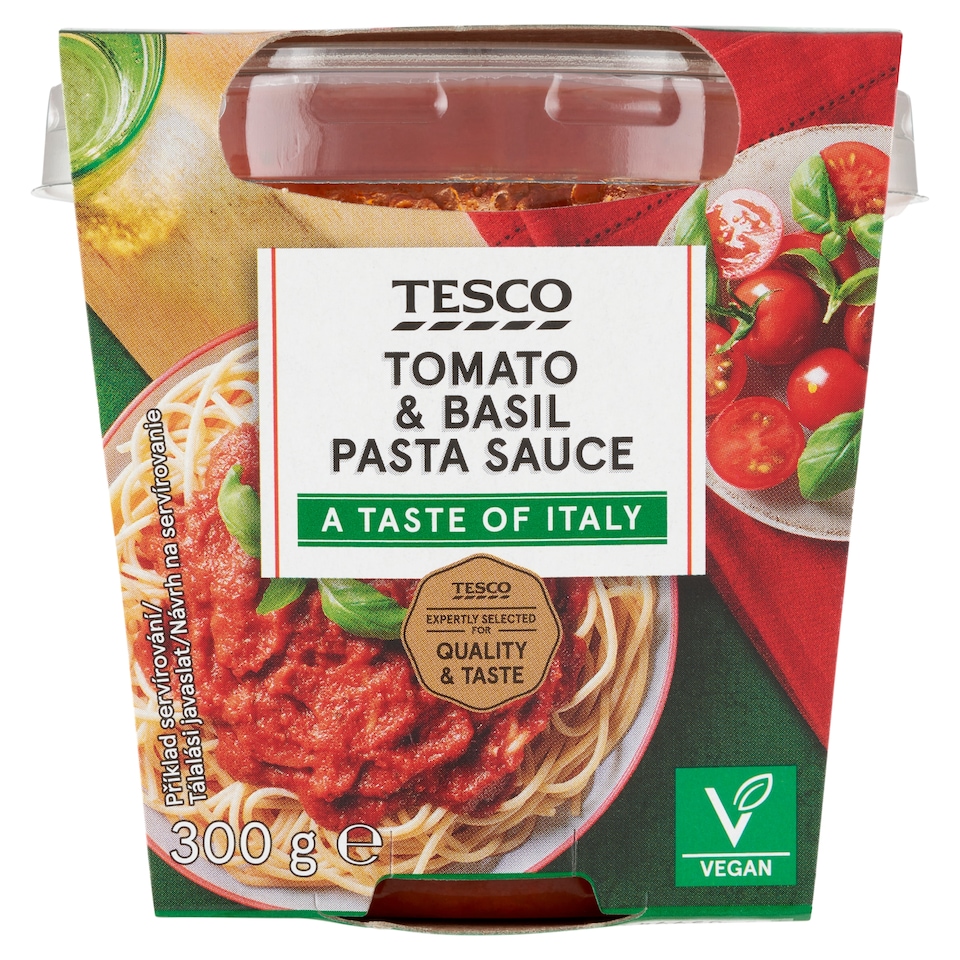 Tesco paradicsomos tésztaszósz bazsalikommal 300 g