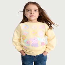 Peppa Pig Cotton Rich Glitter Print Sweatshirt in Yellow