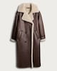 image 5 of The F&F Edit Double-Breasted Shearling Coat in Brown