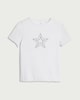 image 4 of F&F Girls Cotton Rich Star Embellished T-Shirt in White