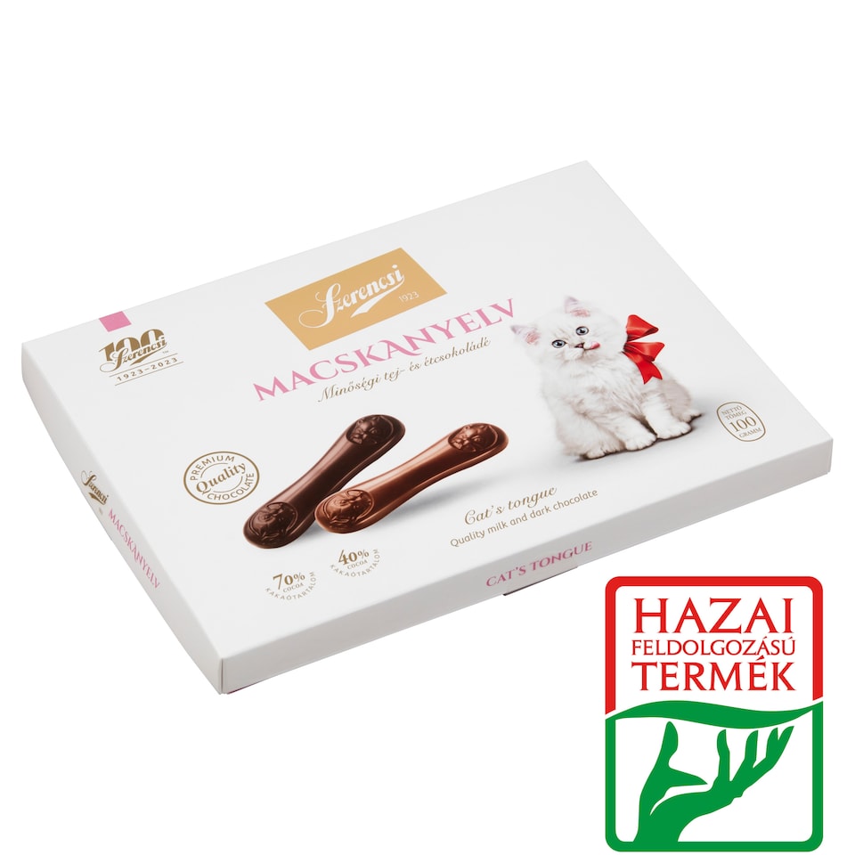 Szerencsi Macskanyelv minőségi tej- és étcsokoládé 100 g
