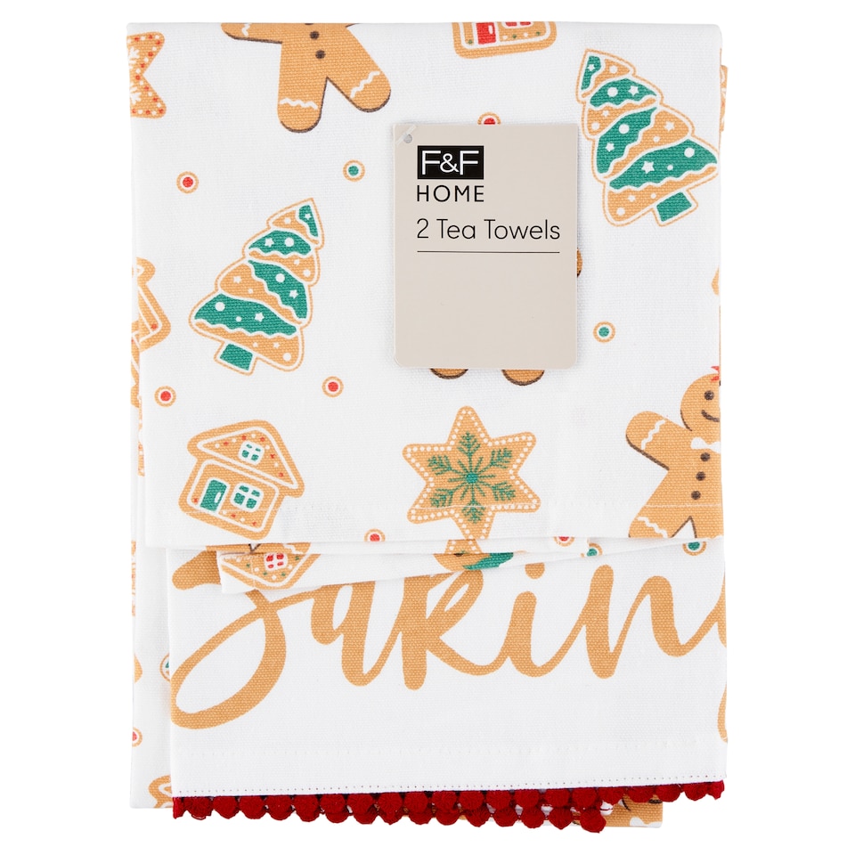 image 1 of F&F Home Gingerbread Tea Towels 50 x 70 cm 2 pcs