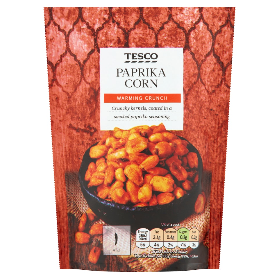 Tesco Paprika Corn Bag 80G