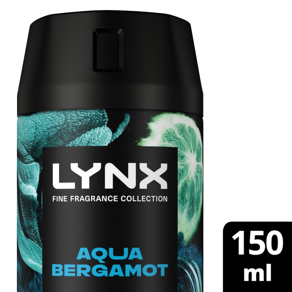 image 1 of Lynx Aqua Bergamot 72h Fine Fragrance Deodorant Bodyspray for Men 150ml
