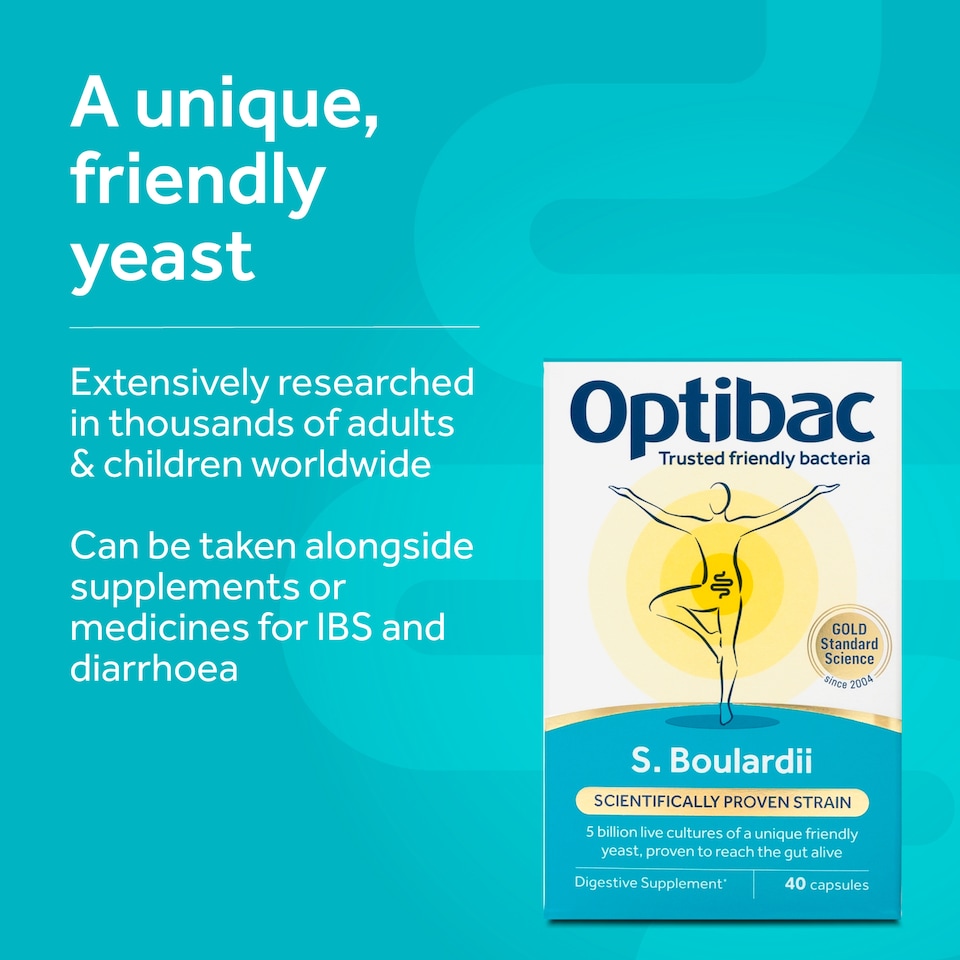 image 1 of Optibac Probiotics for Bowel Calm Capsules with Saccharomyces Boulardii 16s