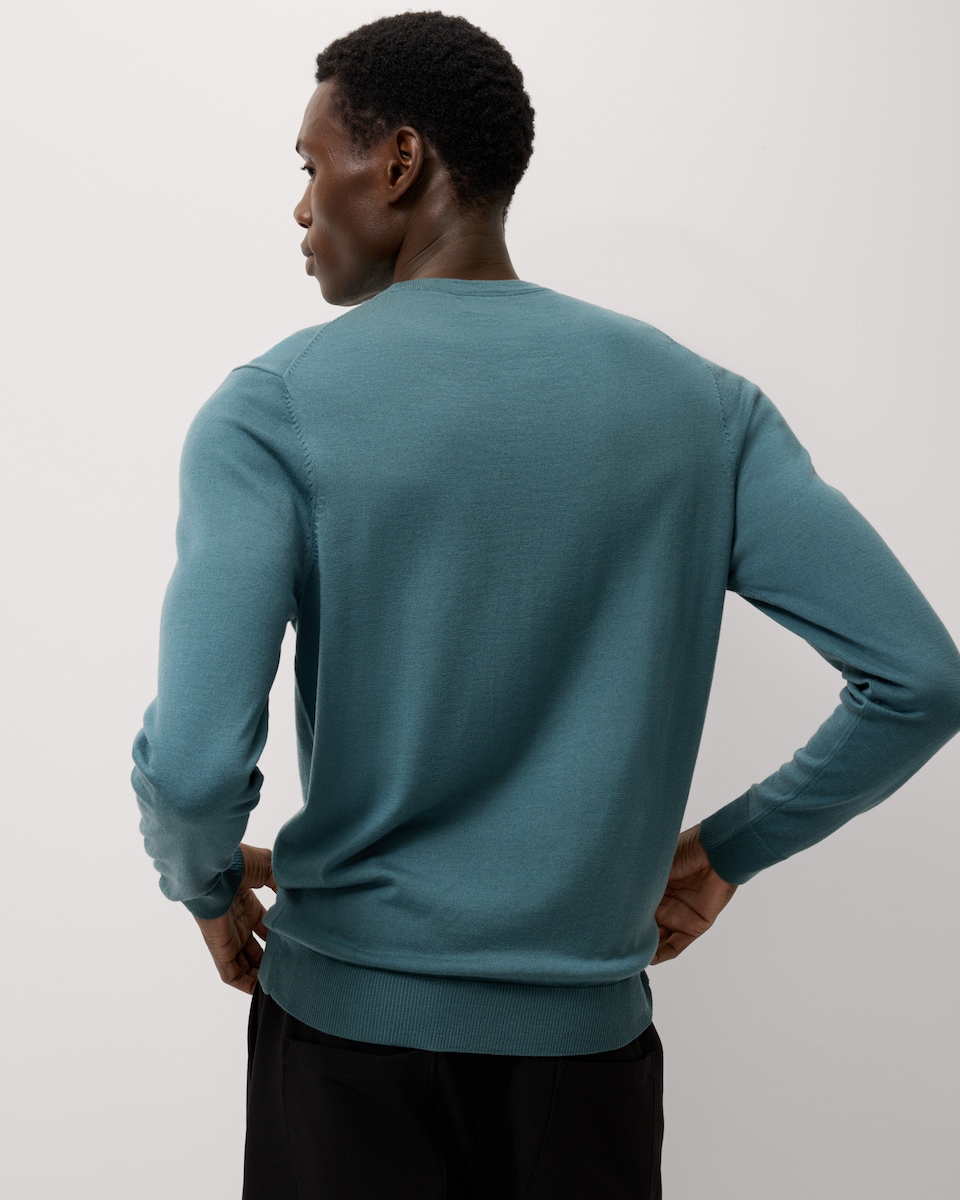 image 1 of F&F Merino Wool Crew Neck Jumper in Teal