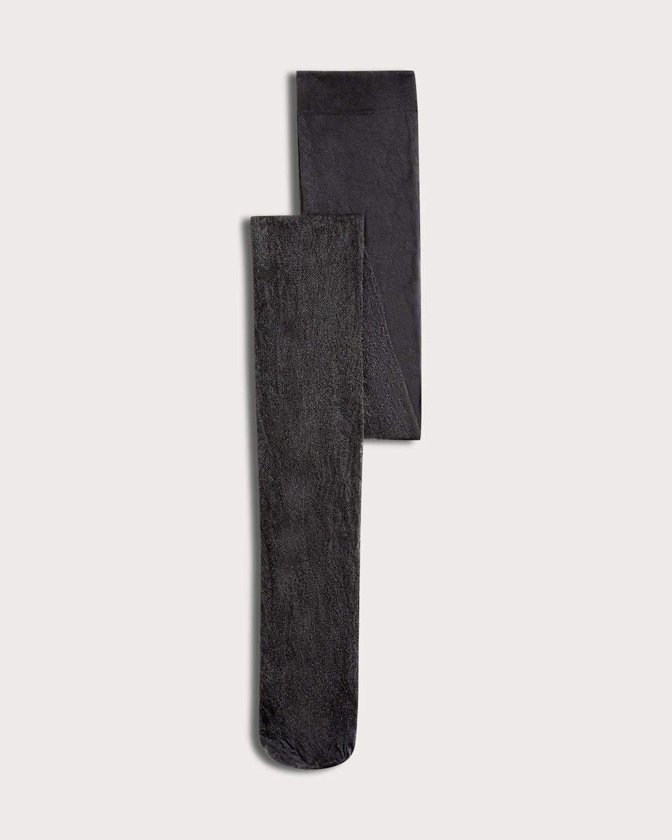 F&F Textured Spider Web Tights in Black