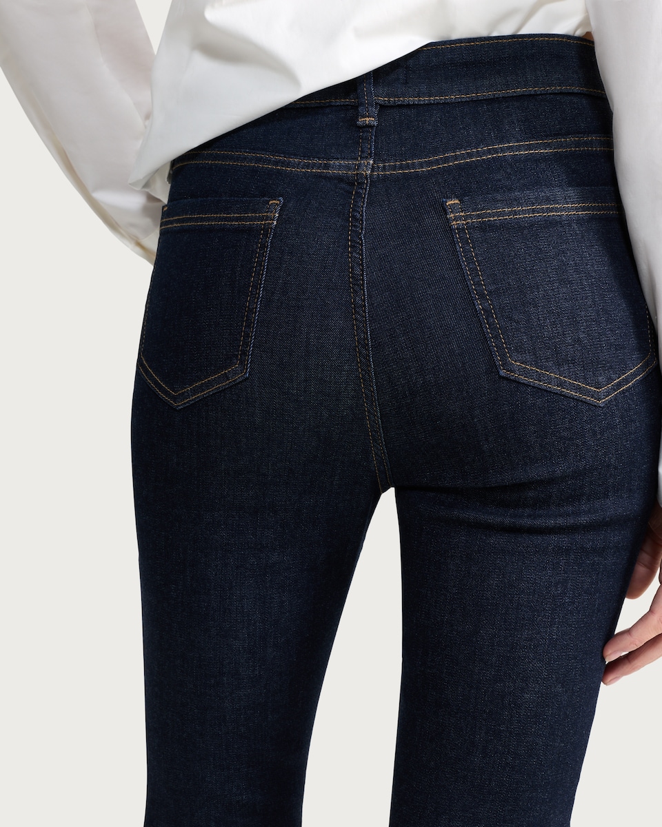 image 1 of F&F Contour High Rise Skinny Jeans in Navy