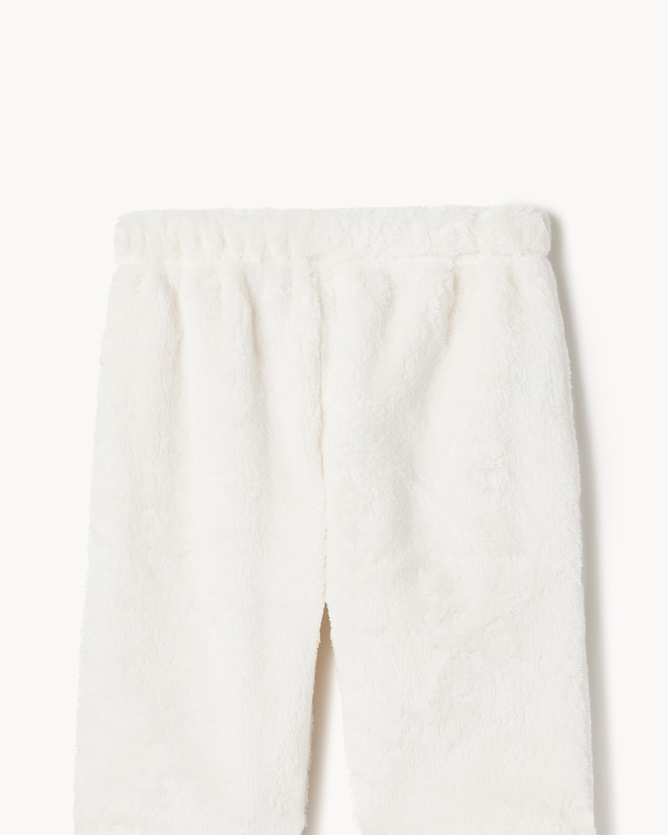 image 1 of F&F Baby Fleece Hooded Pramsuit in White