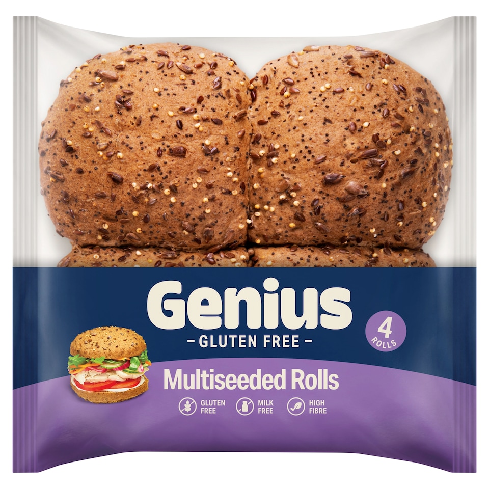 Genius Gluten Free Multi Seeded Rolls 4 Pack
