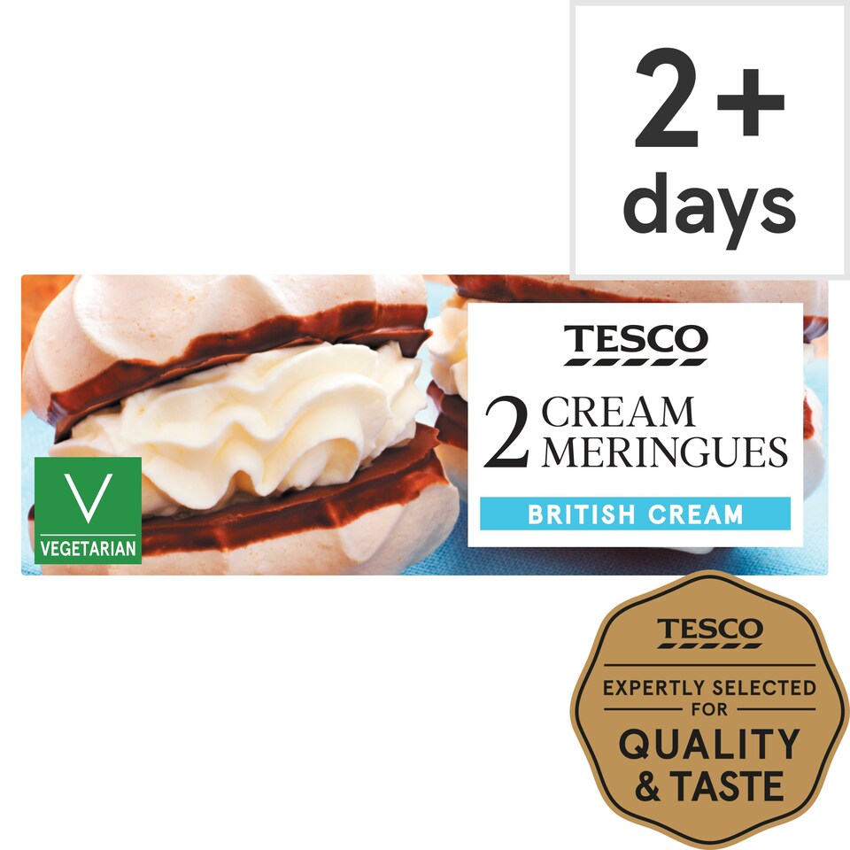 Tesco Fresh Cream Meringues 2 Pack Tesco Groceries