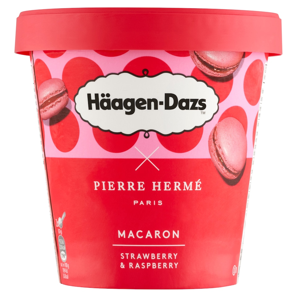 Häagen-Dazs Pierre Hermé Paris epres-málnás jégkrém málnás szósszal és macaron darabokkal 420 ml