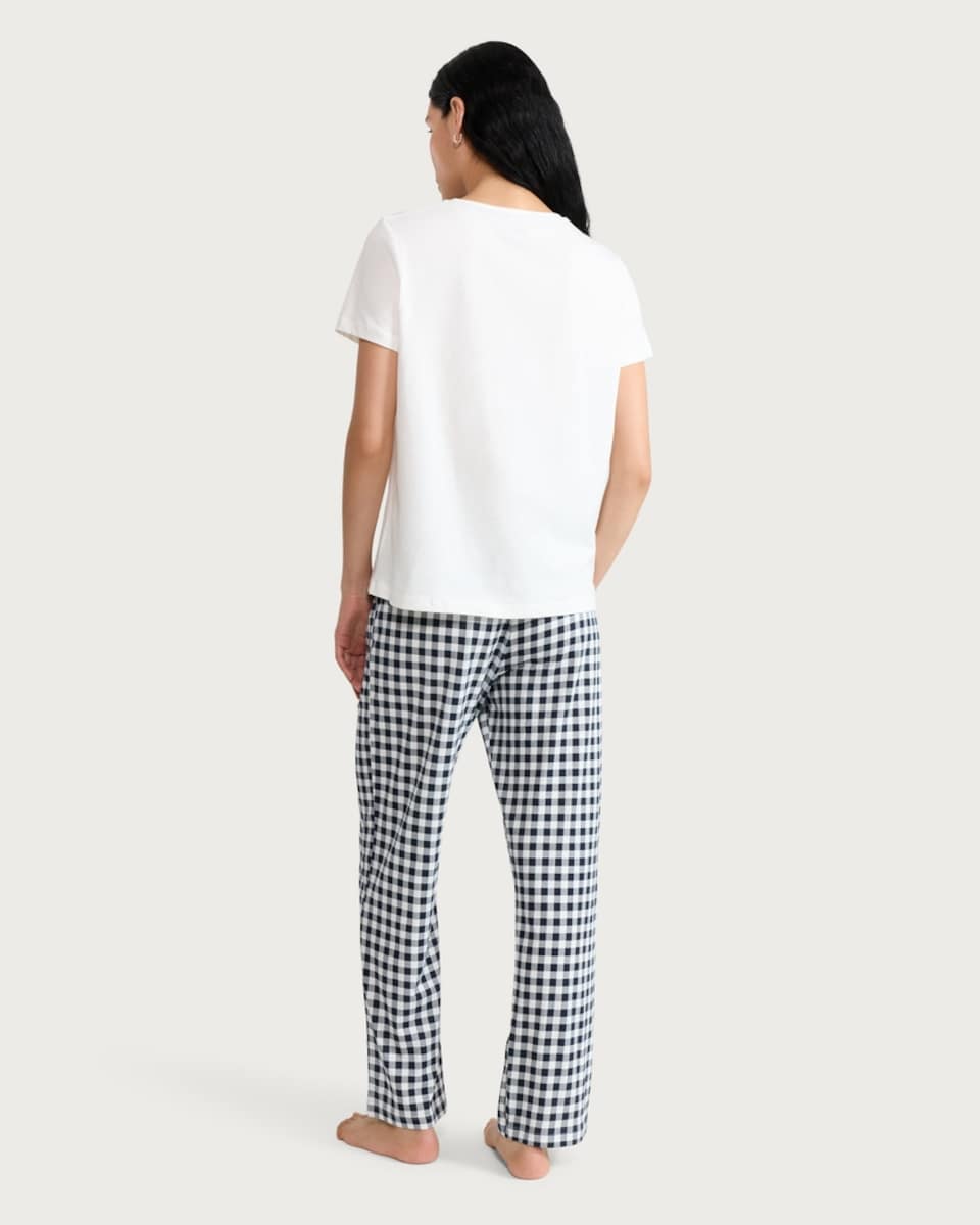 image 1 of F&F Pure Cotton Café Print Pyjama Set in Multi White