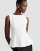 image 1 of F&F Pleated Sleeveless Peplum Top in Cream
