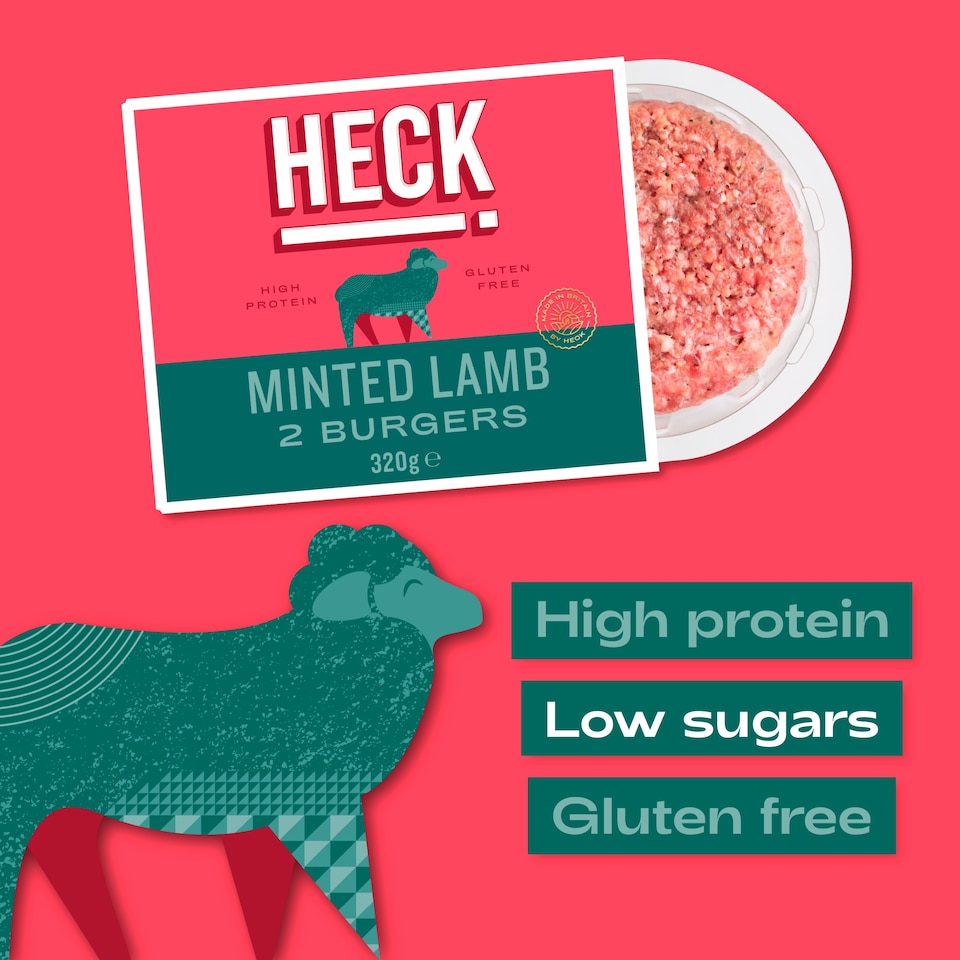 image 1 of Heck Minted Lamb Burgers 2 Pack 320g
