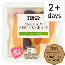 Tesco Pink Lady Apple And Grape Snack Pot 100G