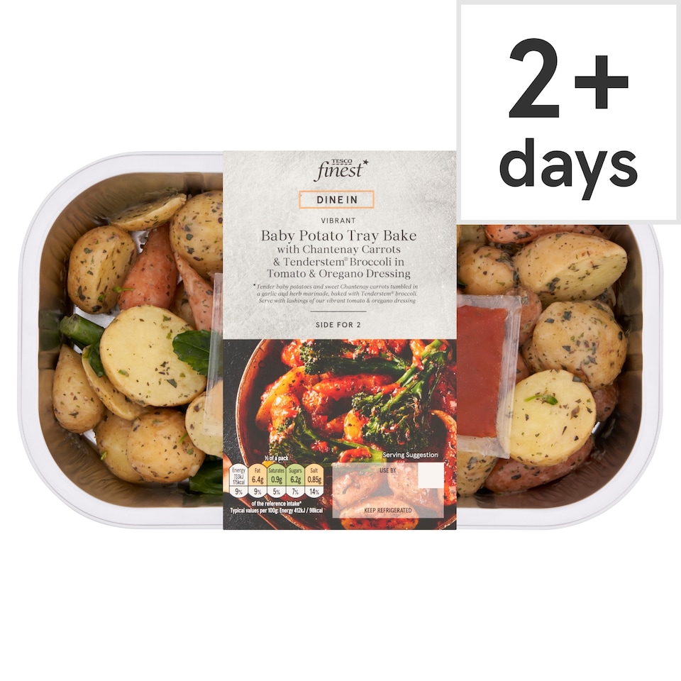 Tesco Finest Baby Potato Tray Bake With Chantenay Carrots 425g