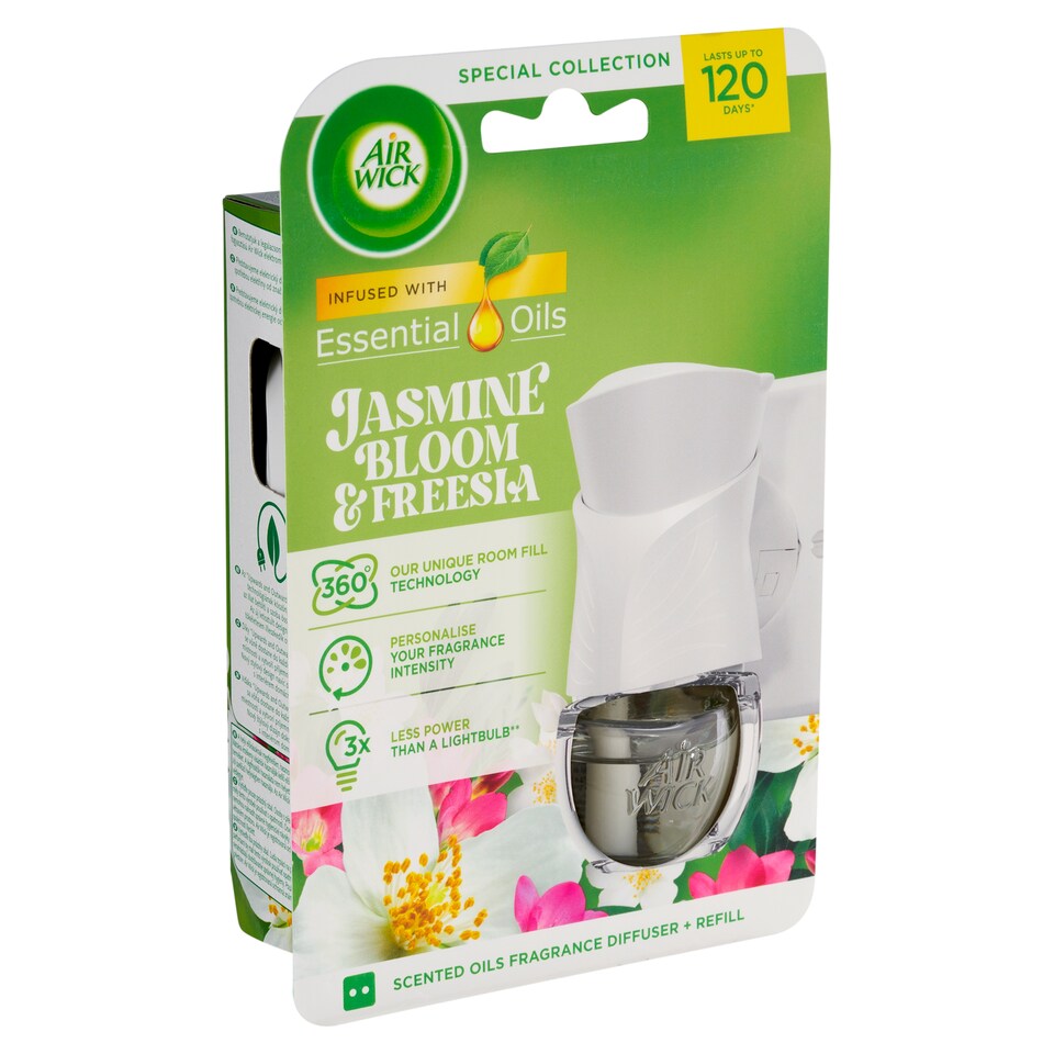obrázok 1 z Air Wick Essential Oils Elektrický osviežovač vzduchu strojček a náplň kvety jazmínu a frézia 19 ml