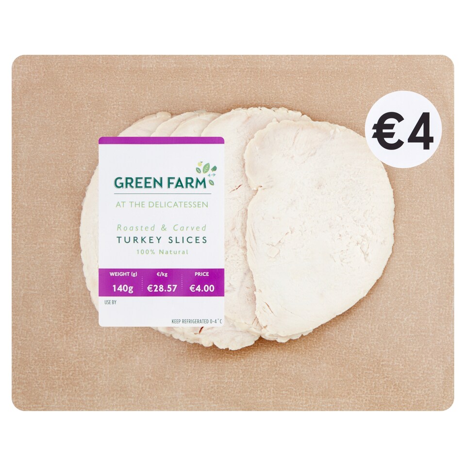 Green Farm Roasted And Carved Turkey Slices 140G