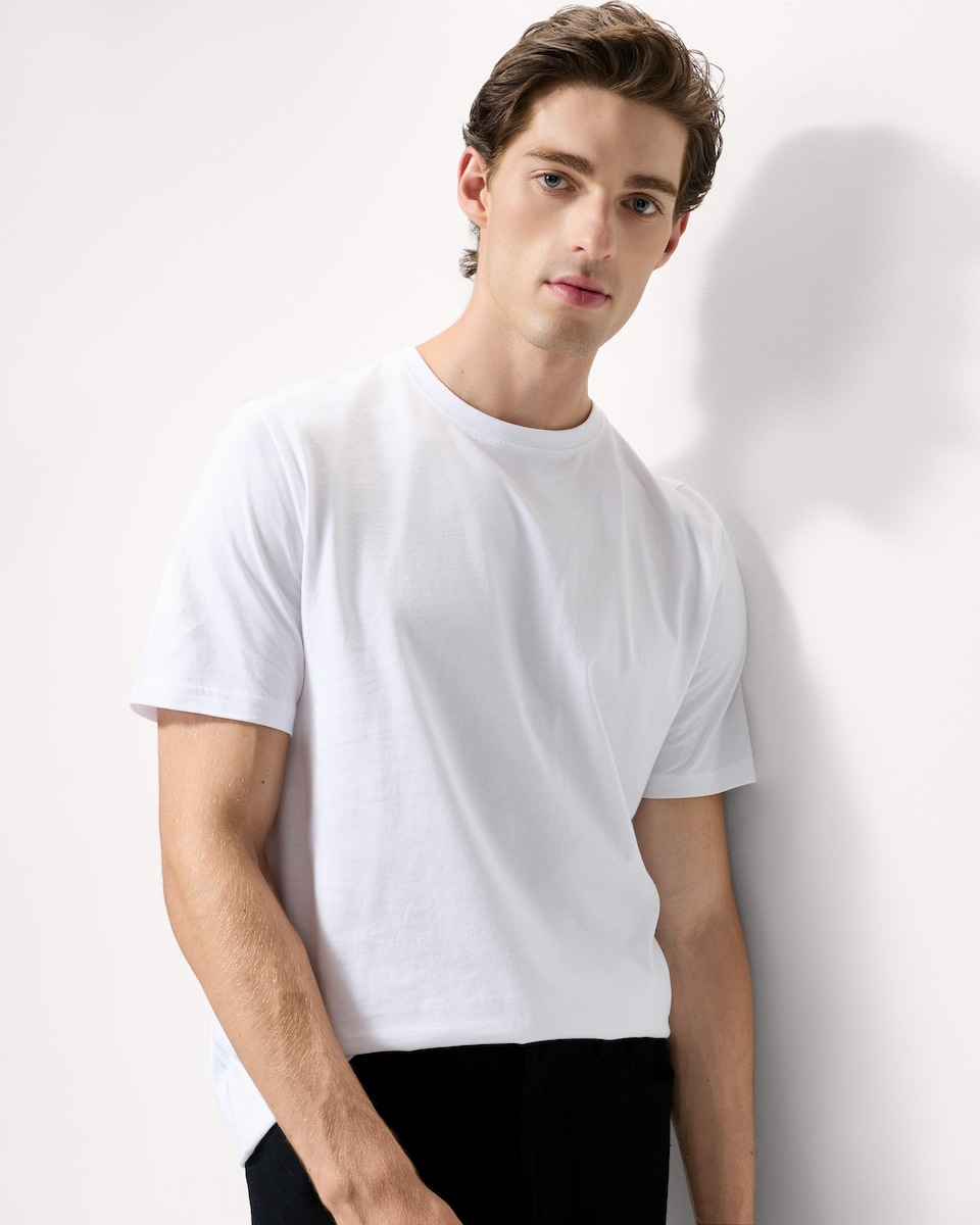image 1 of F&F 3-Pack Cotton Rich Regular Fit T-Shirts in Multi White